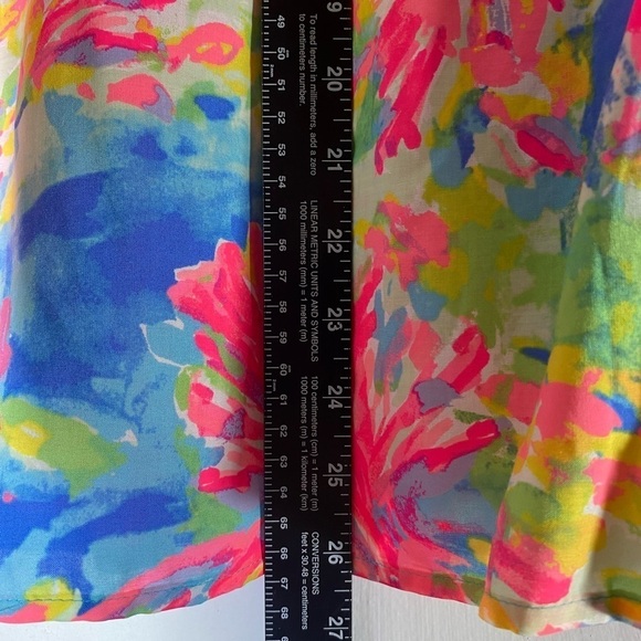 Lilly Pulitzer Women's Daylen Tunic Small Multi Palm Beach Coral Blouse Floral - Picture 12 of 12